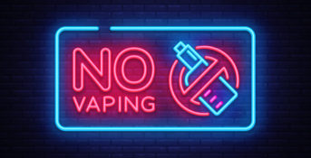 neon sign that says no vaping