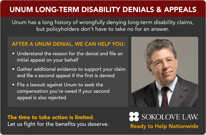 Unum long term disability denials and appeals